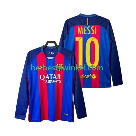 FC Barcelona Lionel Messi 10 2016 2017 Voetbalshirts Retro Thuis - LS